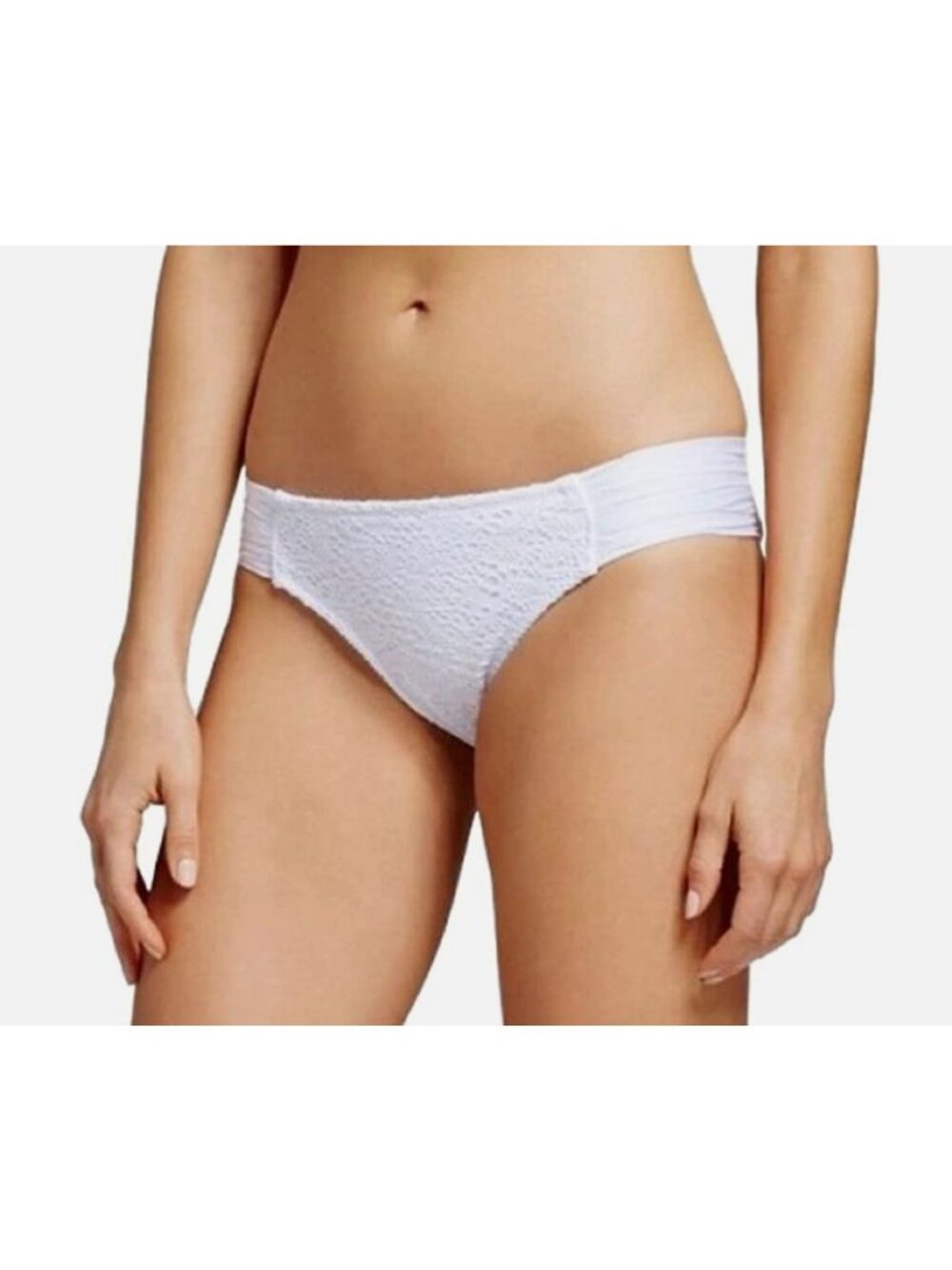 Mossimo Womens White Lace Hipster Bikini Bottom Size Small 100% Recycled Plastic